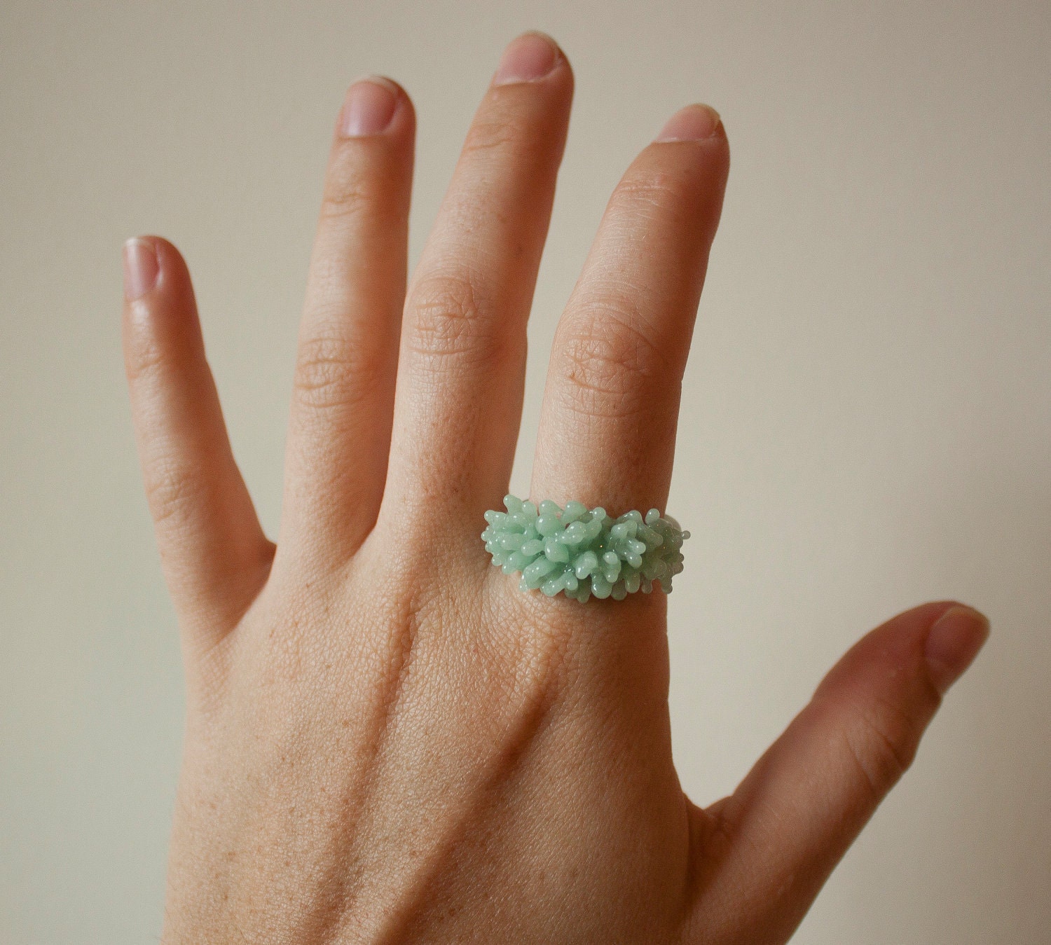 SALE - Glass Cluster Ring - Mint