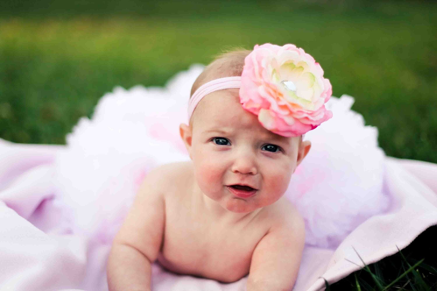 Pink Real Feel Peony Hair Flower with Rhinestone Center with interchangeable Pink Nylon Headband ree Shipping On All Additional Items