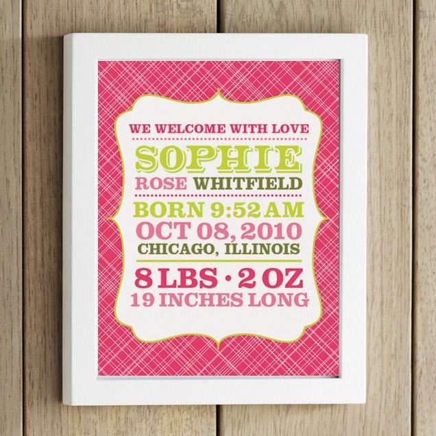 custom birth announcement print