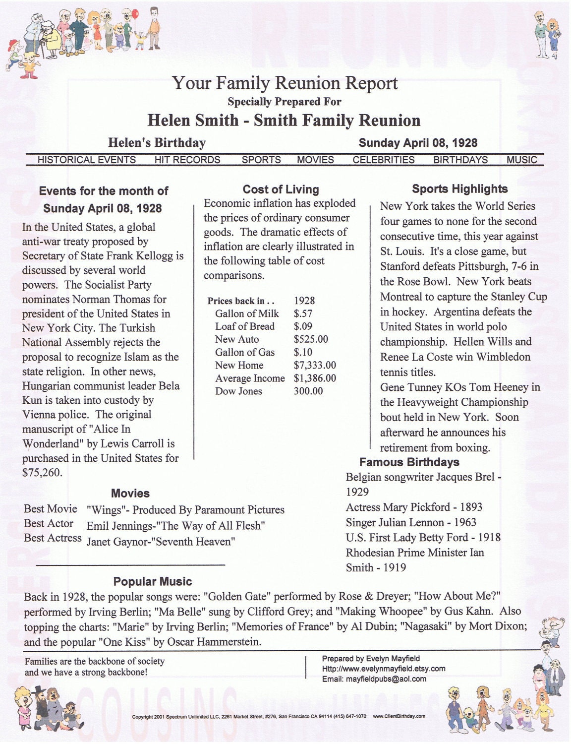 Family Reunion GIft of Memories (2 Styles) Printable Digital Format