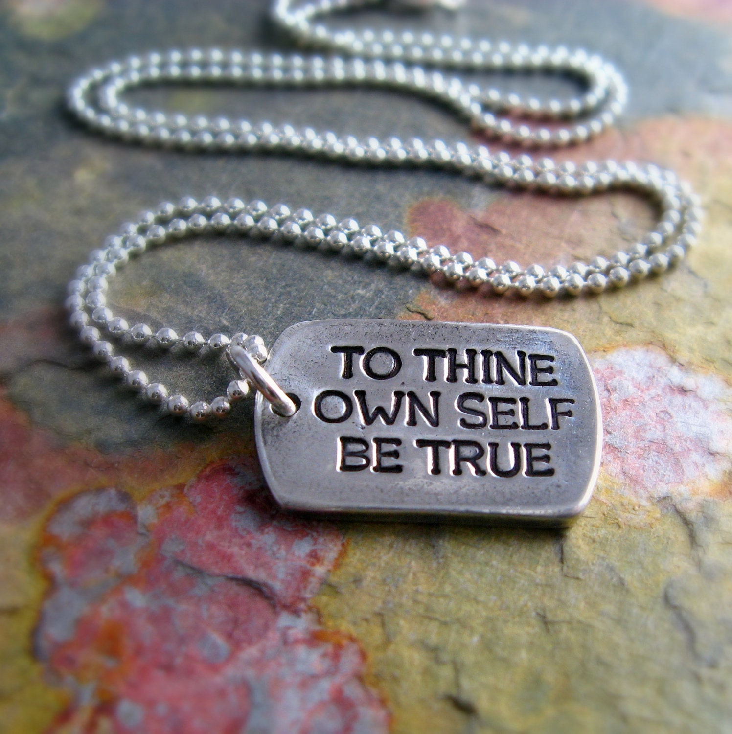 To Thine Own Self Be True Necklace Inspirational Personalized Graduation Gift Teacher Gift Shakespeare Quote Hamlet