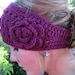 Crochet Headwrap Headband Raspberry Boho Style