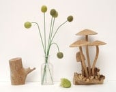 Colorful Handmade Flowers, Wool Felt Craspedia Billy Button Balls, Woodland Green, Olive Moss Forest, Home Decor Decorating eco Friendly