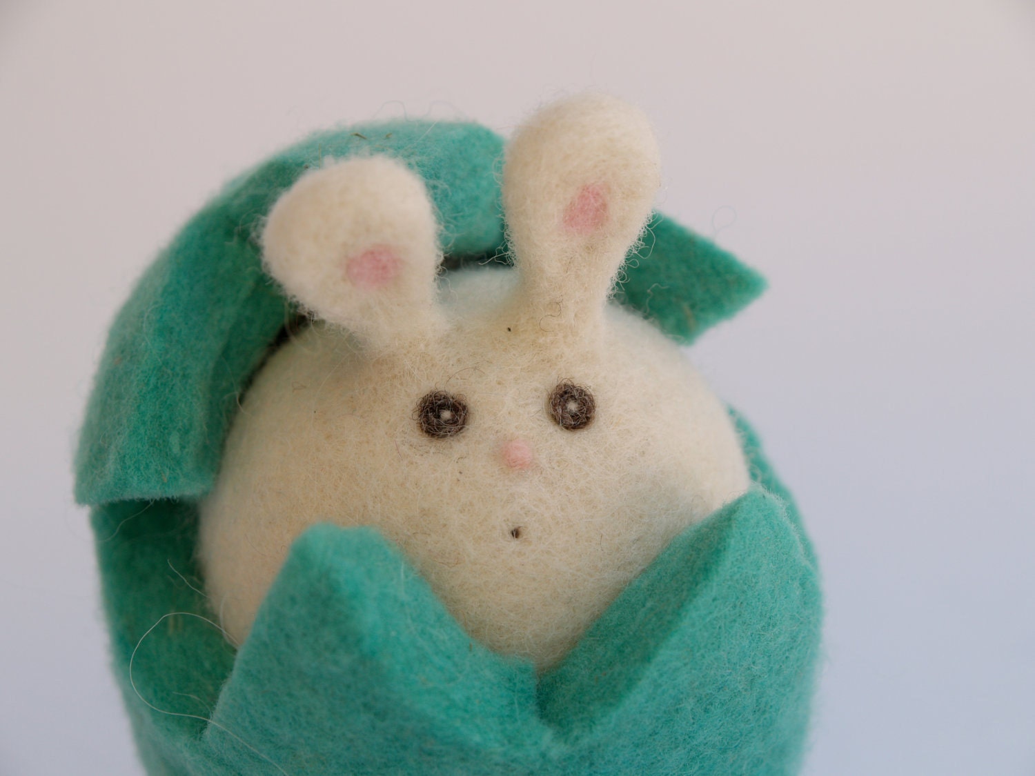 Bunny Rabbit Toy . Turquoise Blue Soft Animal Toy . Waldorf Inspired , needle felted wool