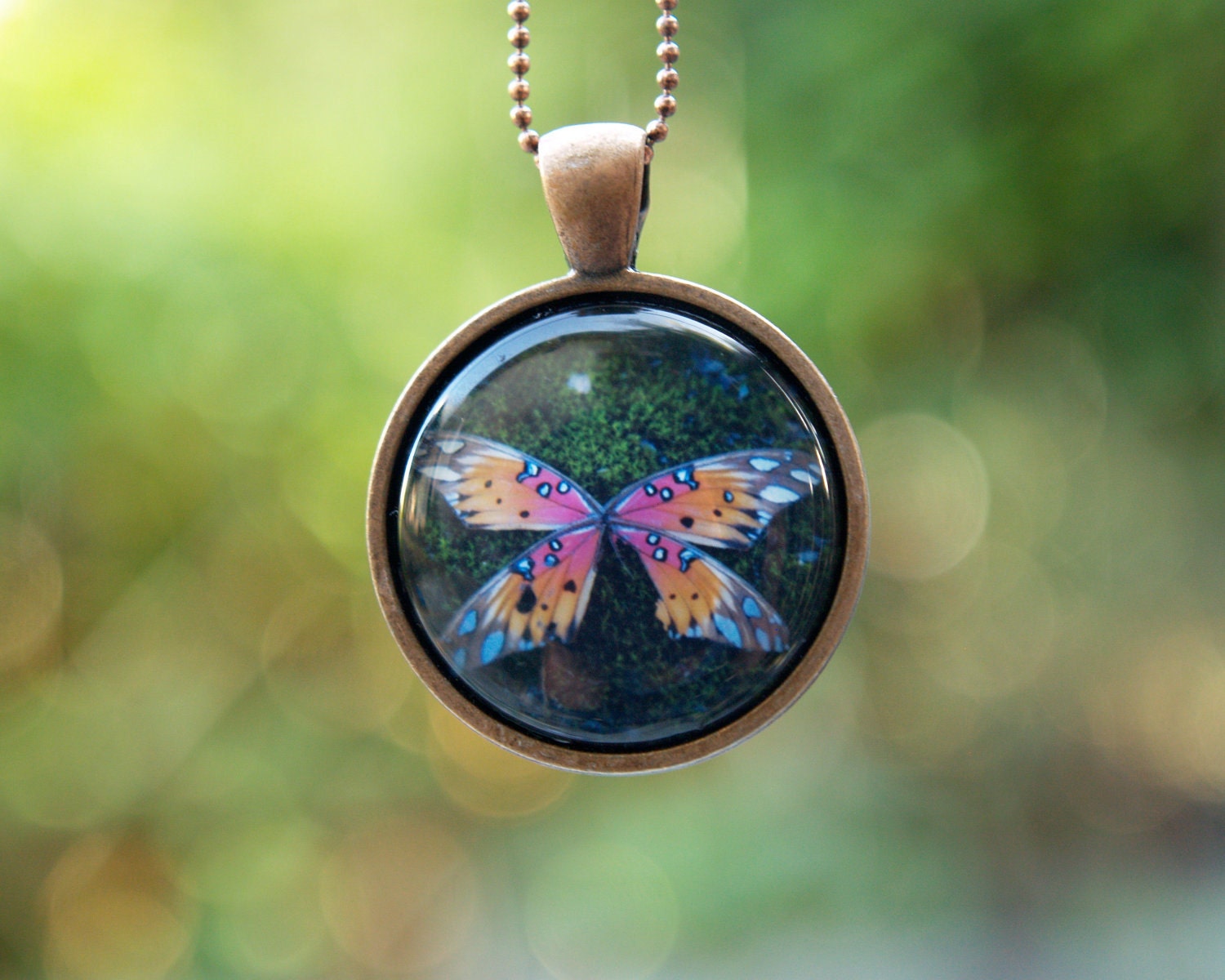 Butterfly Necklace - Wearable Art Photo Pendant - Nature Photography Necklace for Woodland Lovers - Magical Nature Jewlery Series