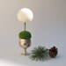 Needle Felted Dandelion, Felted Wool Whimsy in a Silver Egg Cup, nature inspired display, magic, white, green, romantic, magical, fairy