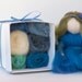 Blue Wool Roving, Needle Felting Kit, includes beautiful hues of blue wool New Craft Crafting diy needlecraft learn how to make knitting