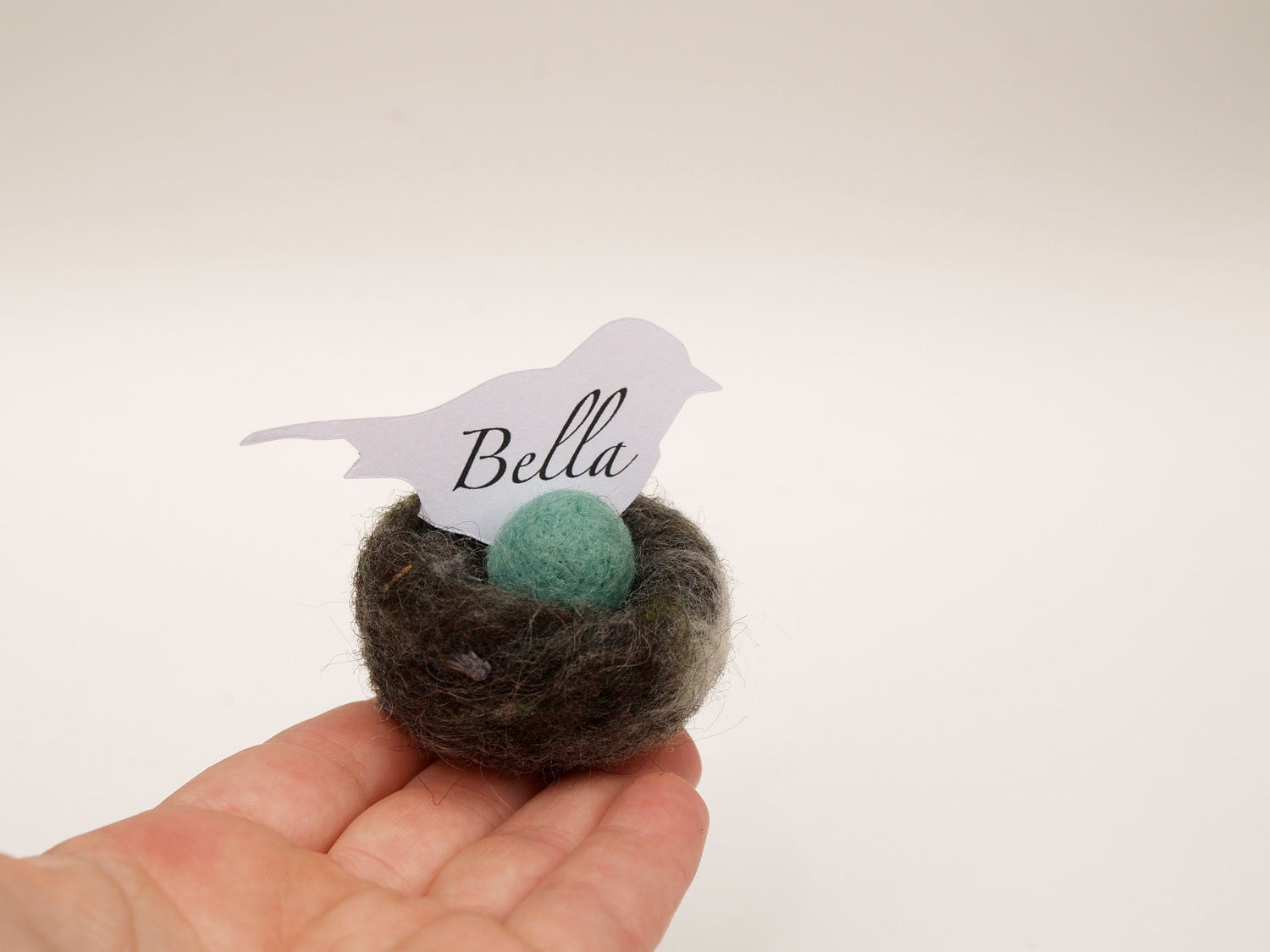 CUSTOM ORDER for Gina - 1 Birds nest and egg place card.