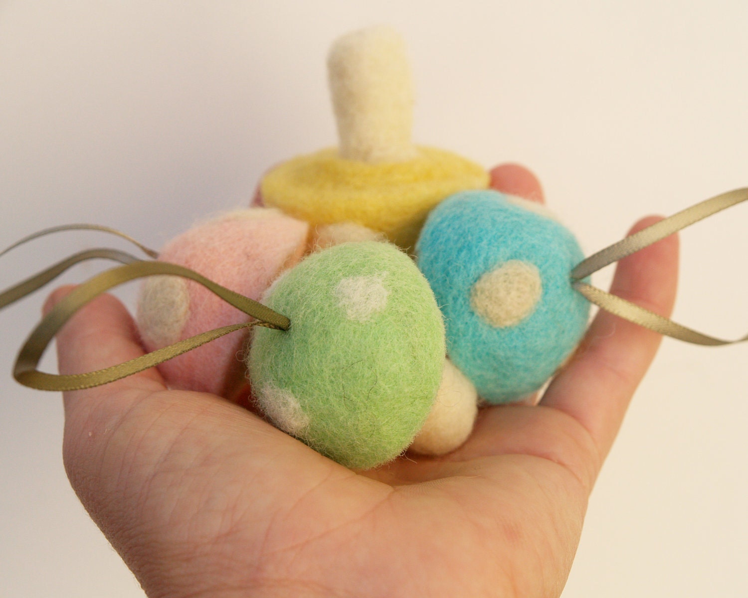 Toadstool Easter Decorations . Pastel Colors . Spring Home Decor . Needle Felted Wool