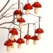 Hanging Toadtool Ornaments 4 red mushroom decoration woodland tree handmade nature white Hanging Aice in Wonderlandteamt