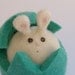 Bunny Rabbit Toy . Turquoise Blue Soft Animal Toy . Waldorf Inspired , needle felted wool
