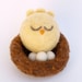 Easter Play Set . Bird on her nest with three white eggs . Needle Felted Wool Toy for Children Fairyfolk