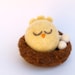 Easter Play Set . Bird on her nest with three white eggs . Needle Felted Wool Toy for Children Fairyfolk