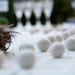 White Felt Wedding Garland ( snow banner country farm rustic woodland table decoration festive party felted ) 8ft