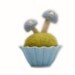 Nursery Art Display, Baby Blue Toadstools, Needle Felted, in a blue dish, mossy woodland whimsy, boy, Waldorf nature inspired