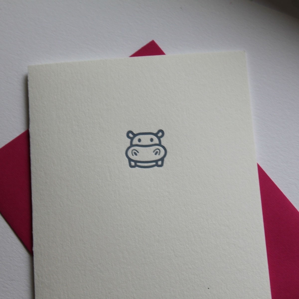 SALE - Hippo - Letterpress Card