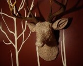 Life-size Faux Deer head - Little pink flowers