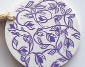 lillac vines linocut/letterpress tags pk 5