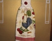 Farmhouse Kitchen Crocheted Top Towel-KOE14