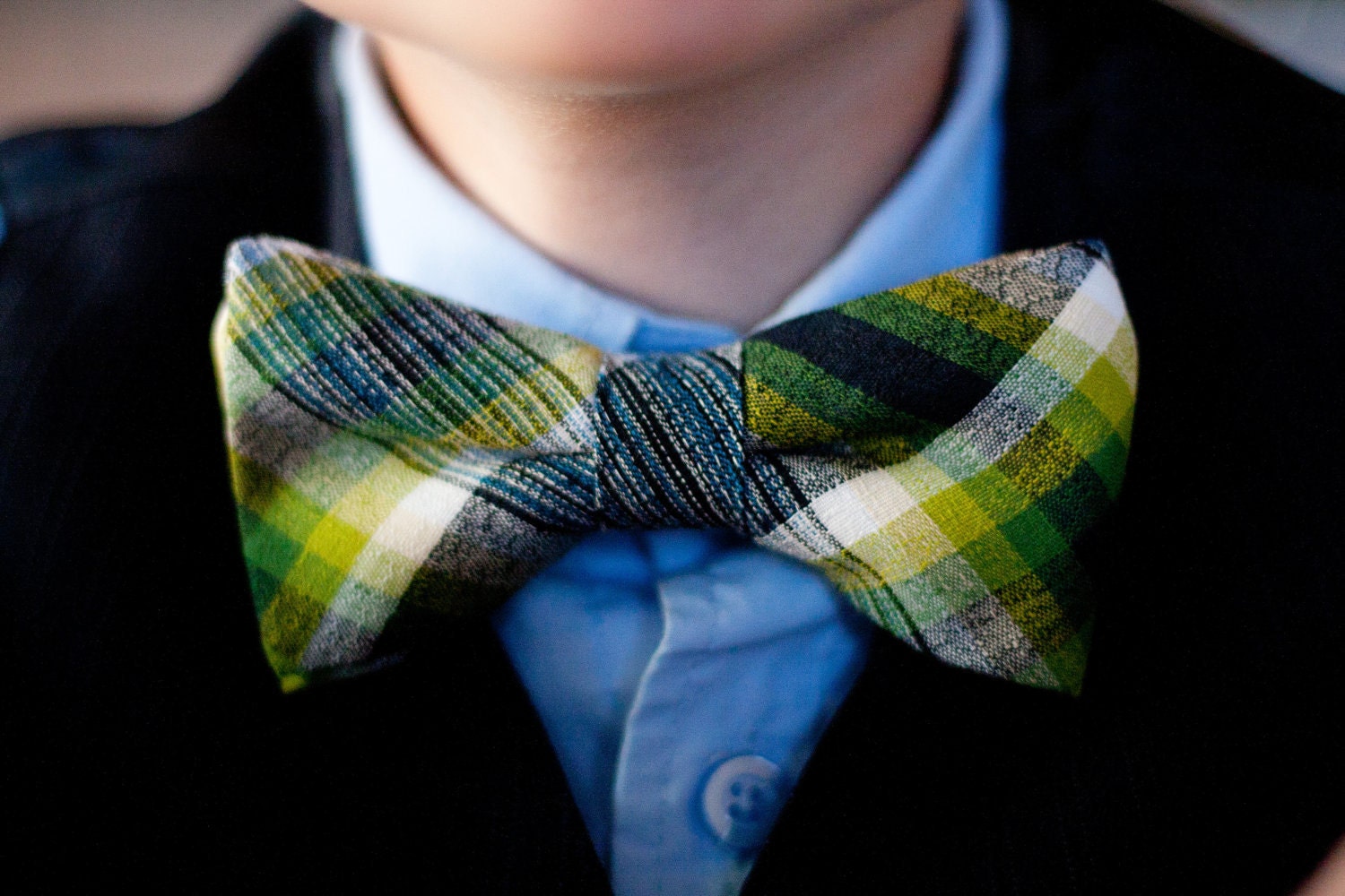Vintage Plaid Bow Tie For Boys-