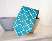 Aqua Geometric Necktie For Your Little Boy