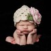 Crochet Baby Hat, Diaper Cover, Hand Crocheted Beanie Hat and Diaper Cover Set, 0-3 Months, Ecru/Pastel Pink/Sage Green-MADE TO ORDER