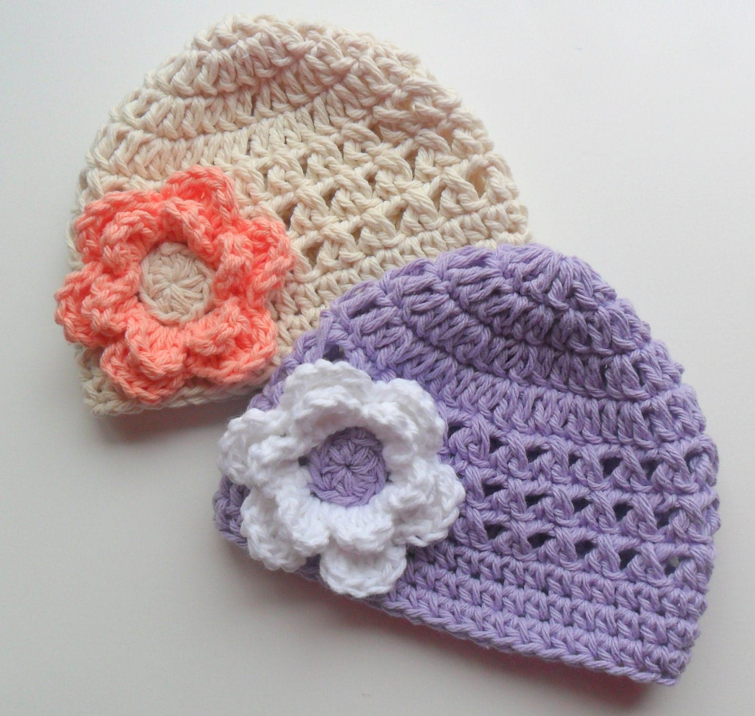 Crochet Of etsy Crochet Set Karenisa hats Girls Hats  beanie Hats Baby Beanie Two by