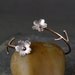 Cherry Blossom Bronze Cuff, Sakura bracelet, Spring Flower Cuff, Gifts for Mom, Gifts for her, Silver Plum Cuff