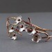 Cherry Blossom Bronze Cuff, Sakura bracelet, Spring Flower Cuff, Gifts for Mom, Gifts for her, Silver Plum Cuff