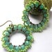 Green Earrings, Hoop, Statement, turquoise, Drop, Dangle, Springtime, Beadwork, aqua, colorful, Bridal Accessories, Weddings