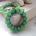 Green Earrings, Hoop, Statement, turquoise, Drop, Dangle, Springtime, Beadwork, aqua, colorful, Bridal Accessories, Weddings