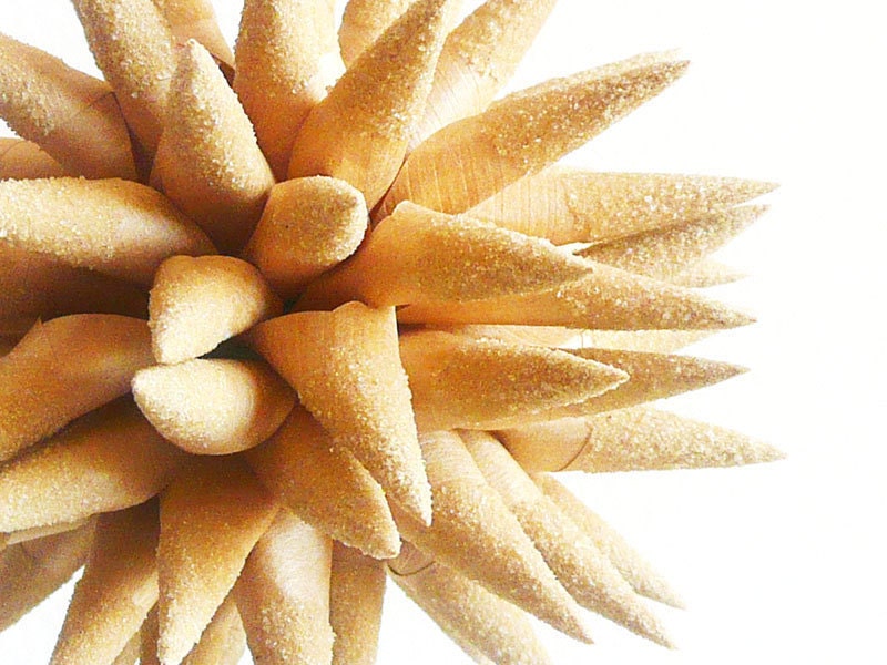 Beach Cottage Decor, Star Urchin Decoration, Nautical, Natural, Brown, Modern Spiky Ball Ornament, Sand Art - Sandy Beach Sparkler, 4 inch