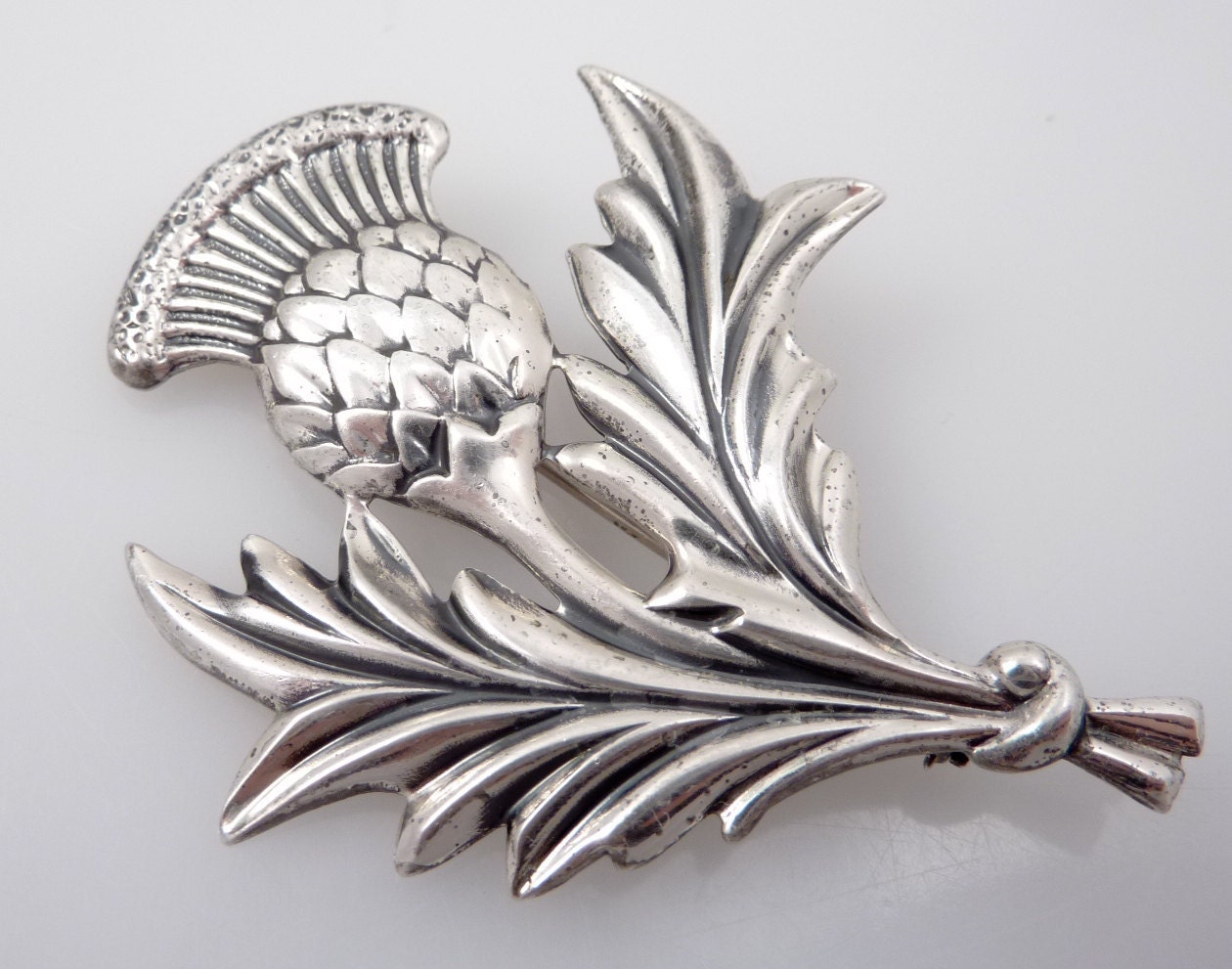 SALE --- Antique Danecraft Sterling Thistle Brooch