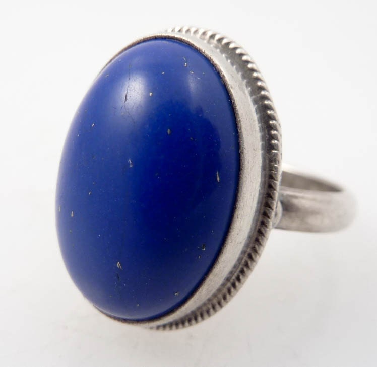 RESERVED for amandagu ---- Size 7.5 Cosmic Lapis Vintage Sterling Ring