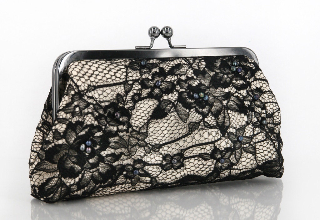 black lace clutch