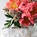 Bridal Clutch with Alencon Lace Organza Flower in Champagne 8-inch LAFORET