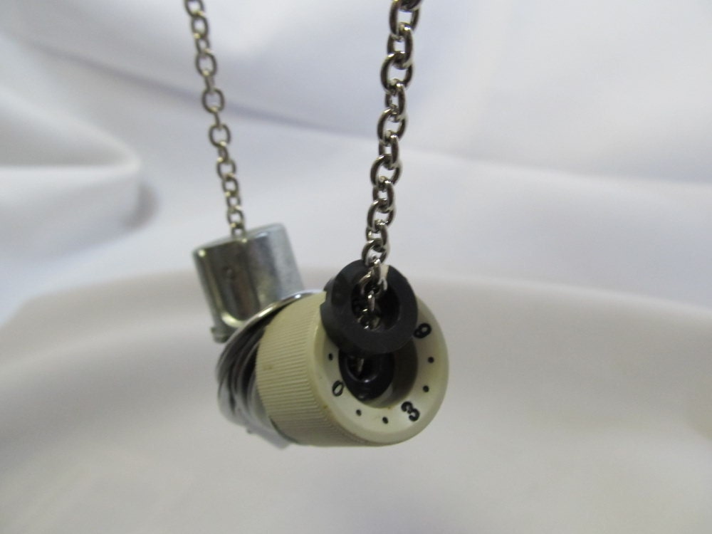 Seamstress Necklace:   "Release the Tension" 1970's Kenmore sewing machine tension assembly, Ready to ship, Unique gift