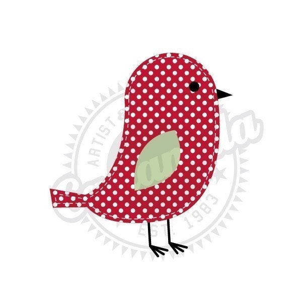 Red Cute Bird Clipart