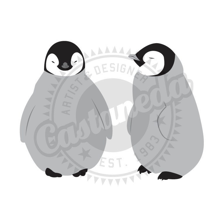Cute Baby Penguin - Clipart