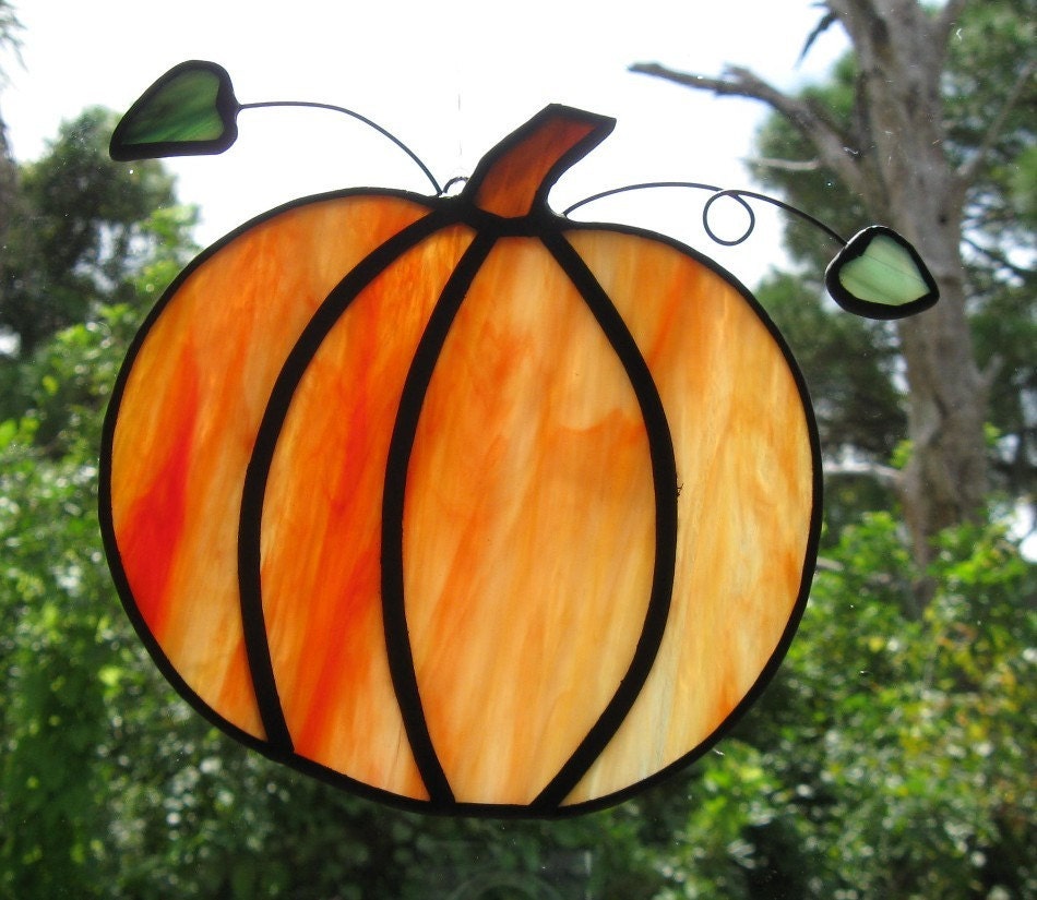 Cute Pumpkin Stained Glass Suncatcher By ShiningStarGlass On Etsy