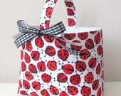Valentine or Easter Basket in Ladybug print