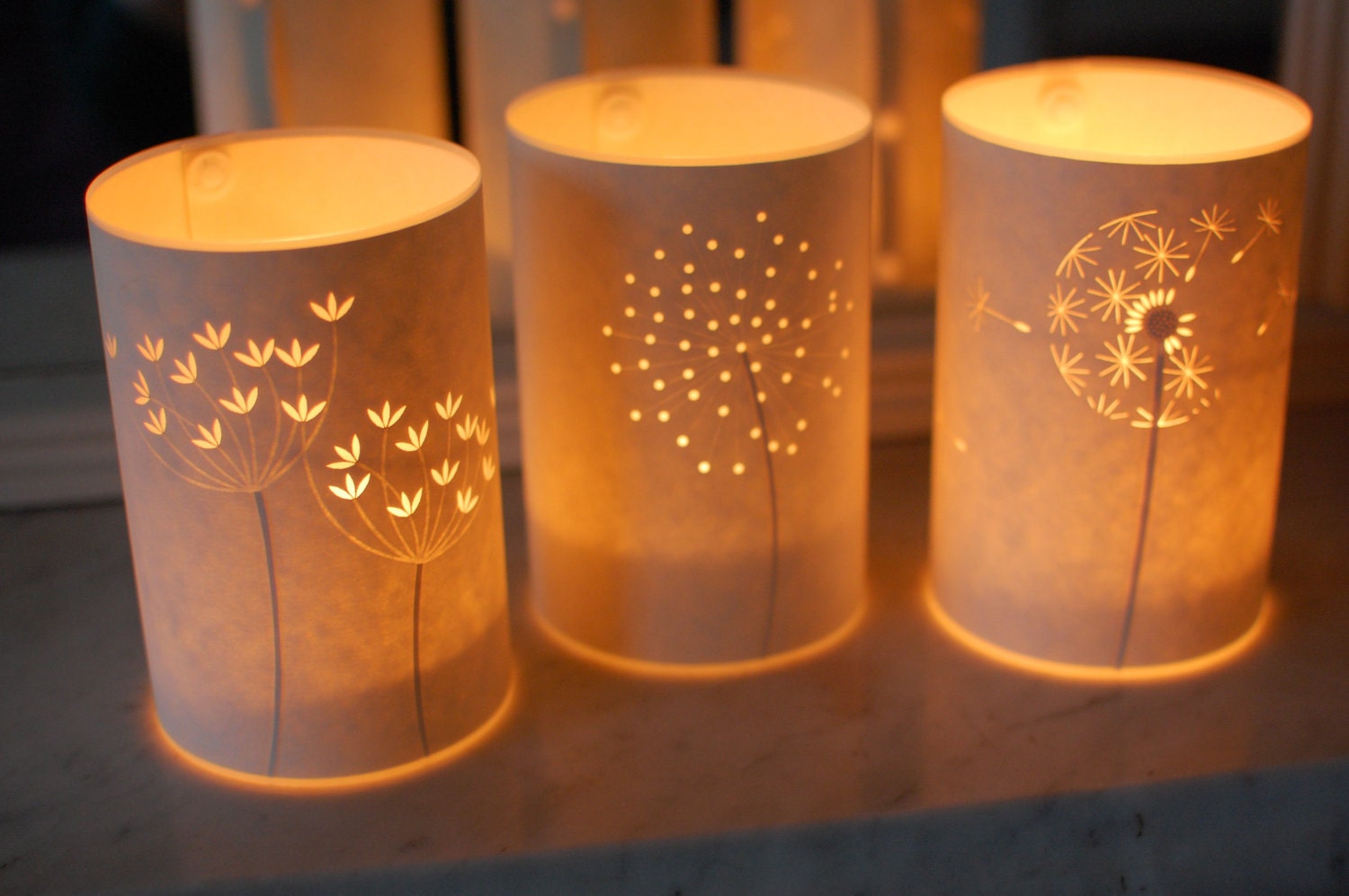 Set of three Seed Head Candle Lights