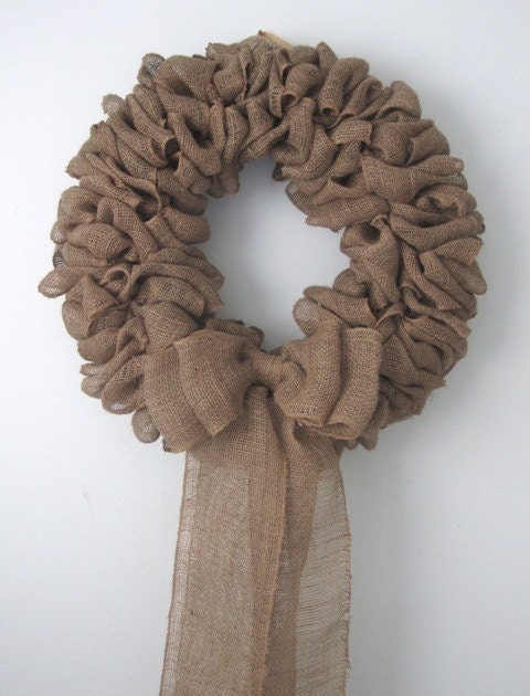 Large 25" Wide, Thick, Gorgeous Burlap Wreath Made to Order