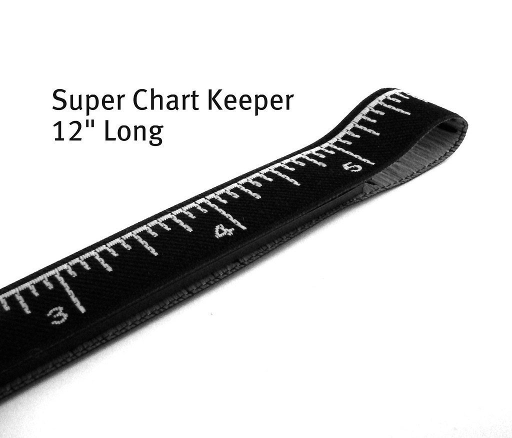 NEW Extra Large Pattern Magnet - Landsape Chart Pattern Keeper Magnet Bookmark 12" Long - Knitting Crochet Supplies - Black Ruler