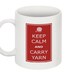 Mug Ceramic Coffee Cup Knitting Humor - Keep Calm and Carry Yarn