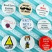 Knitting Nerd Pin Back Buttons Badges Flair Party Favors - Pack of 9 1" round pinback buttons