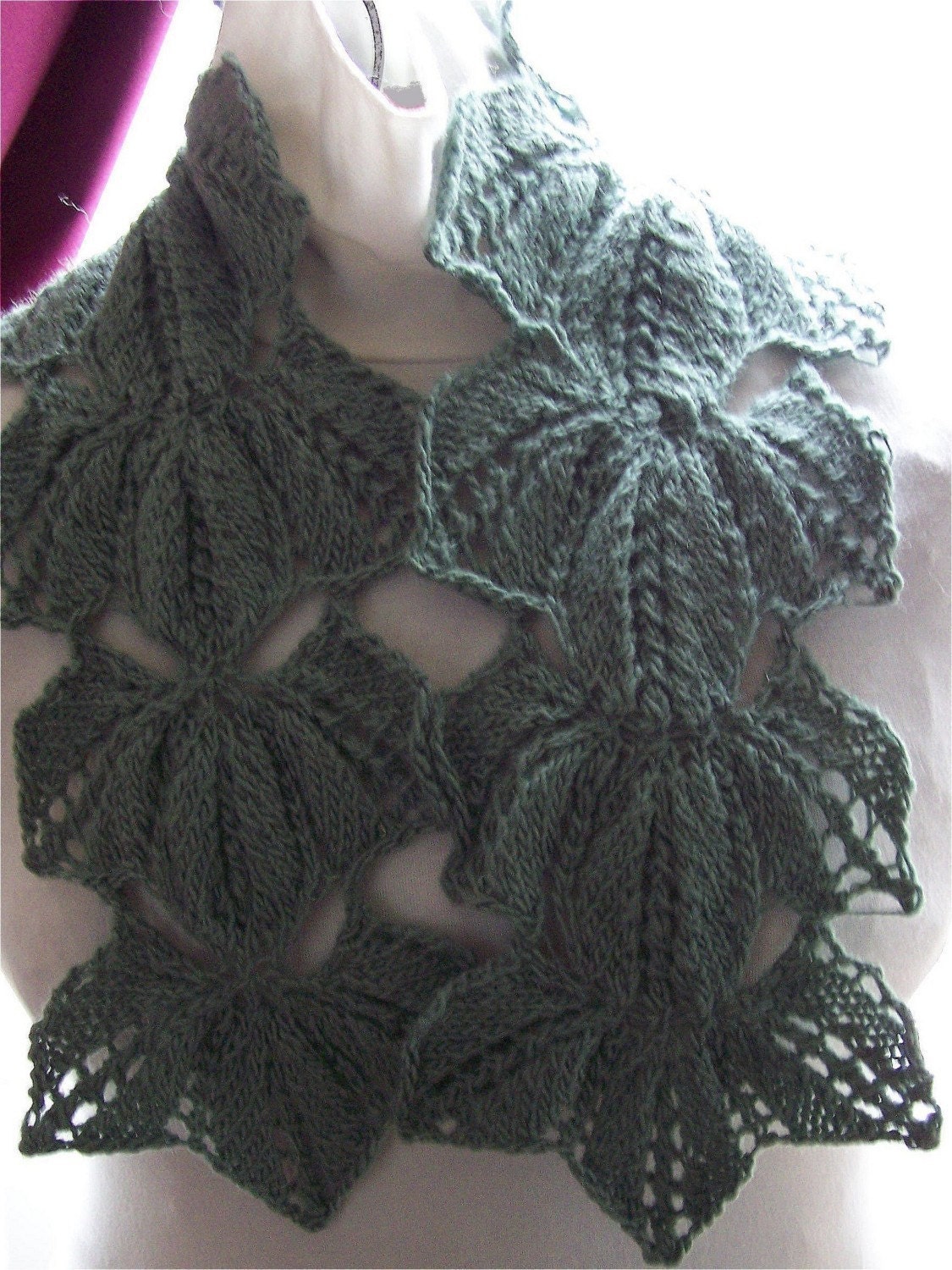 EverGreen PDF Hand Knit Scarf Pattern   Wear some nature around your neck