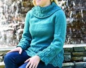 Leafy Cowl Sweater PDF Knitting Pattern