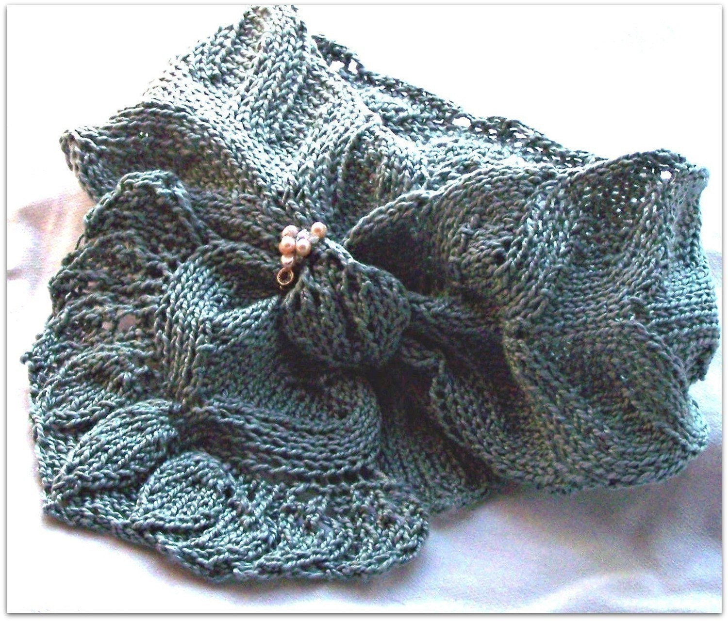 Spring Flora Hand Knitting PDF Scarf Pattern     Renew with color and lace