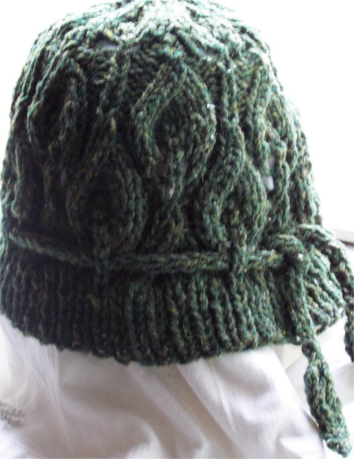 Asparagus Hat PDF Hand Knitting Pattern   leafy fun hat for cool weather